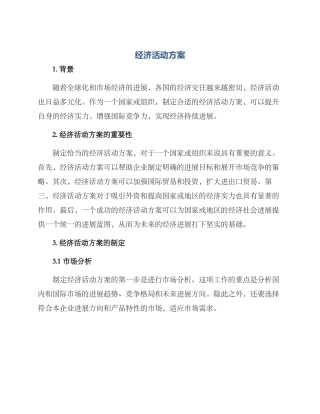 经济活动方案