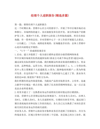 经理个人述职报告