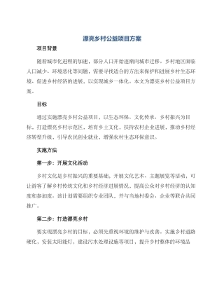 美丽乡村公益项目方案