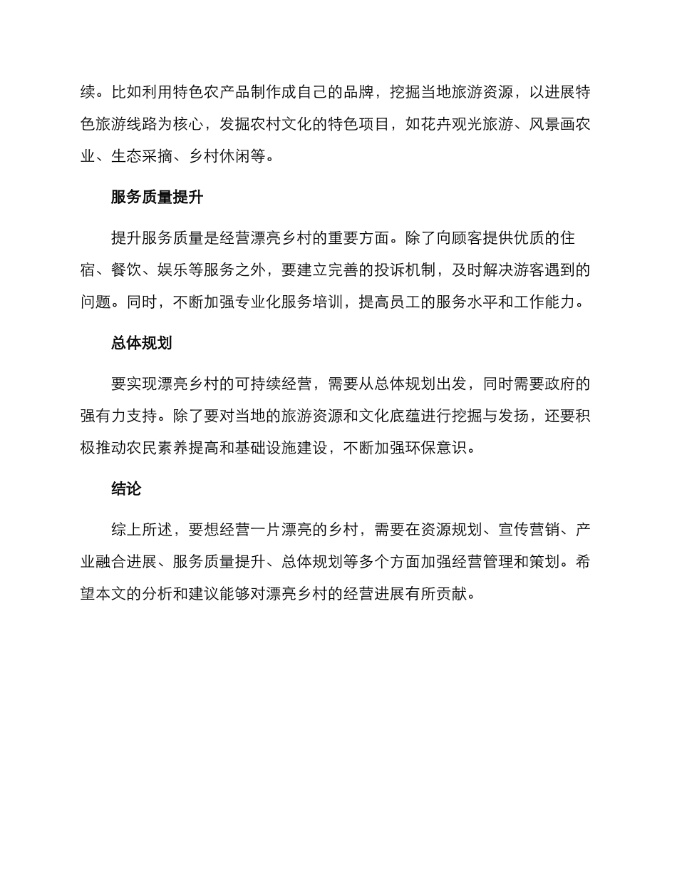 美丽乡村的经营方案_第3页