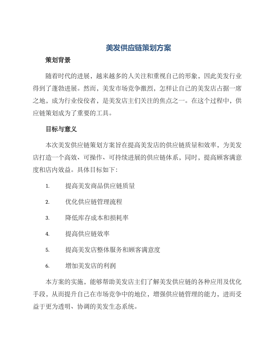 美发供应链策划方案_第1页