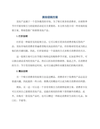美妆促销方案