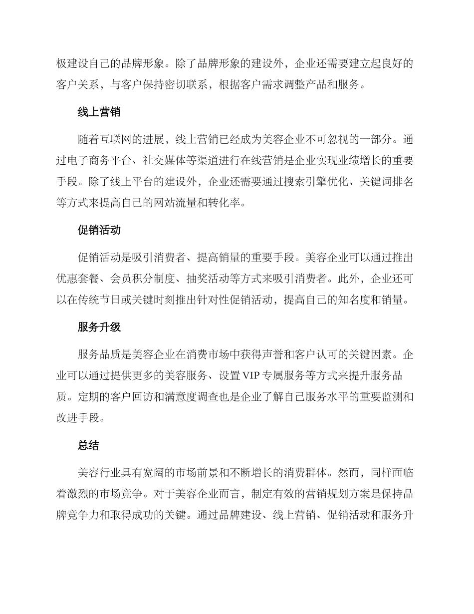 美容营销规划方案_第2页