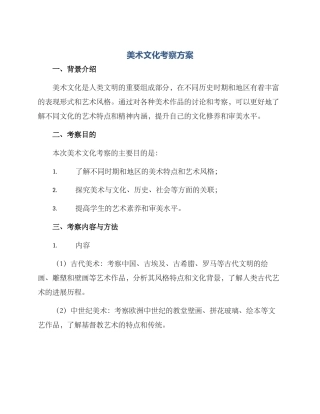 美术文化考察方案