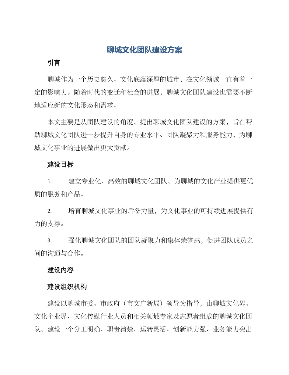 聊城文化团队建设方案_第1页