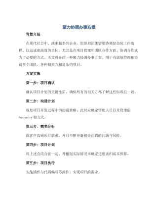 聚力协调办事方案