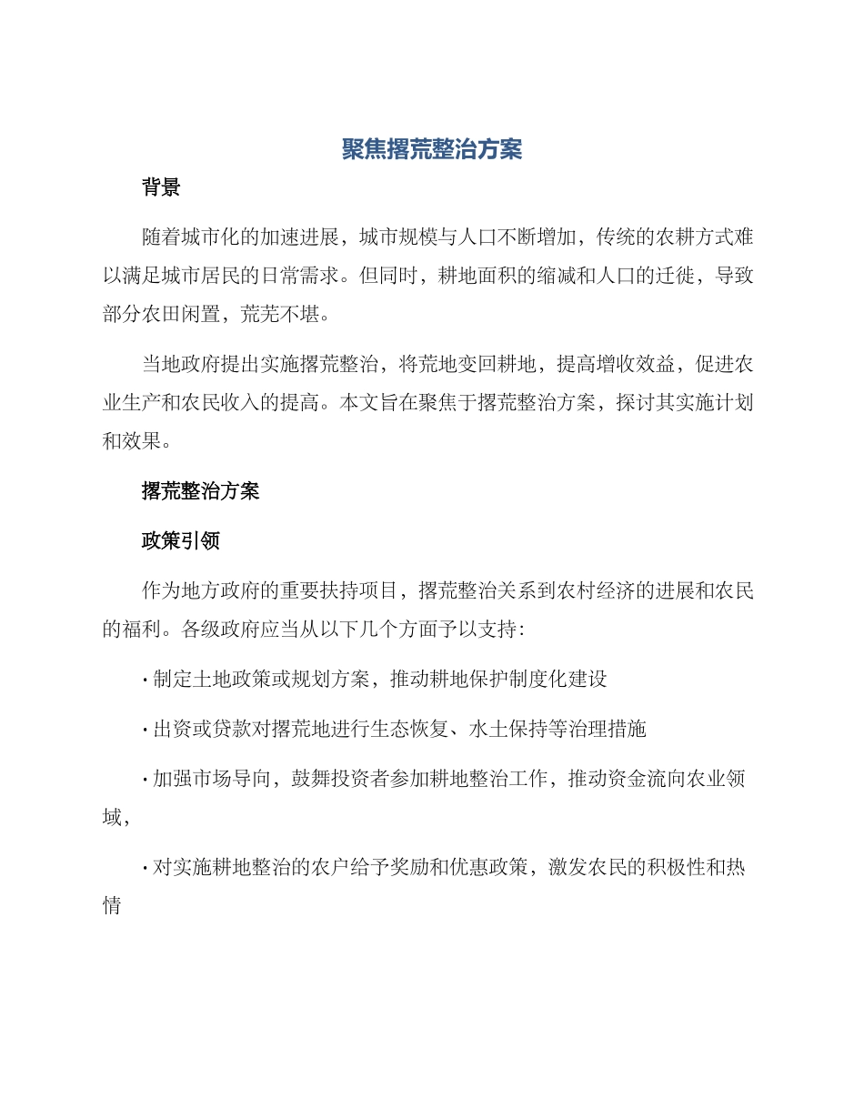 聚焦撂荒整治方案_第1页