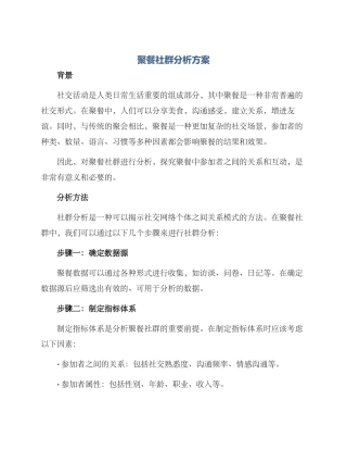 聚餐社群分析方案