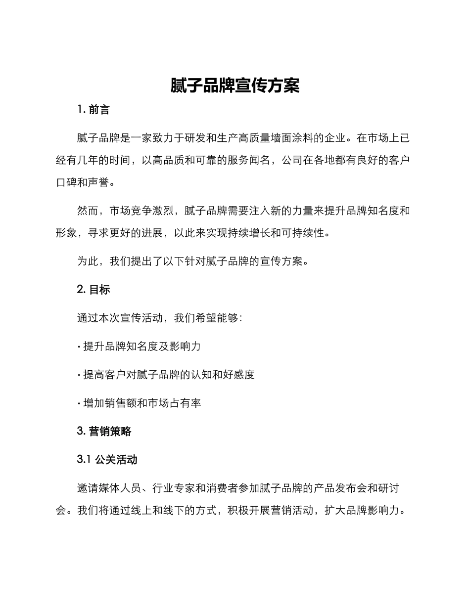 腻子品牌宣传方案_第1页