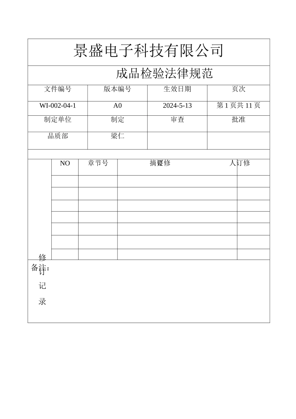 蓝牙无线手柄成品检验标准_第1页