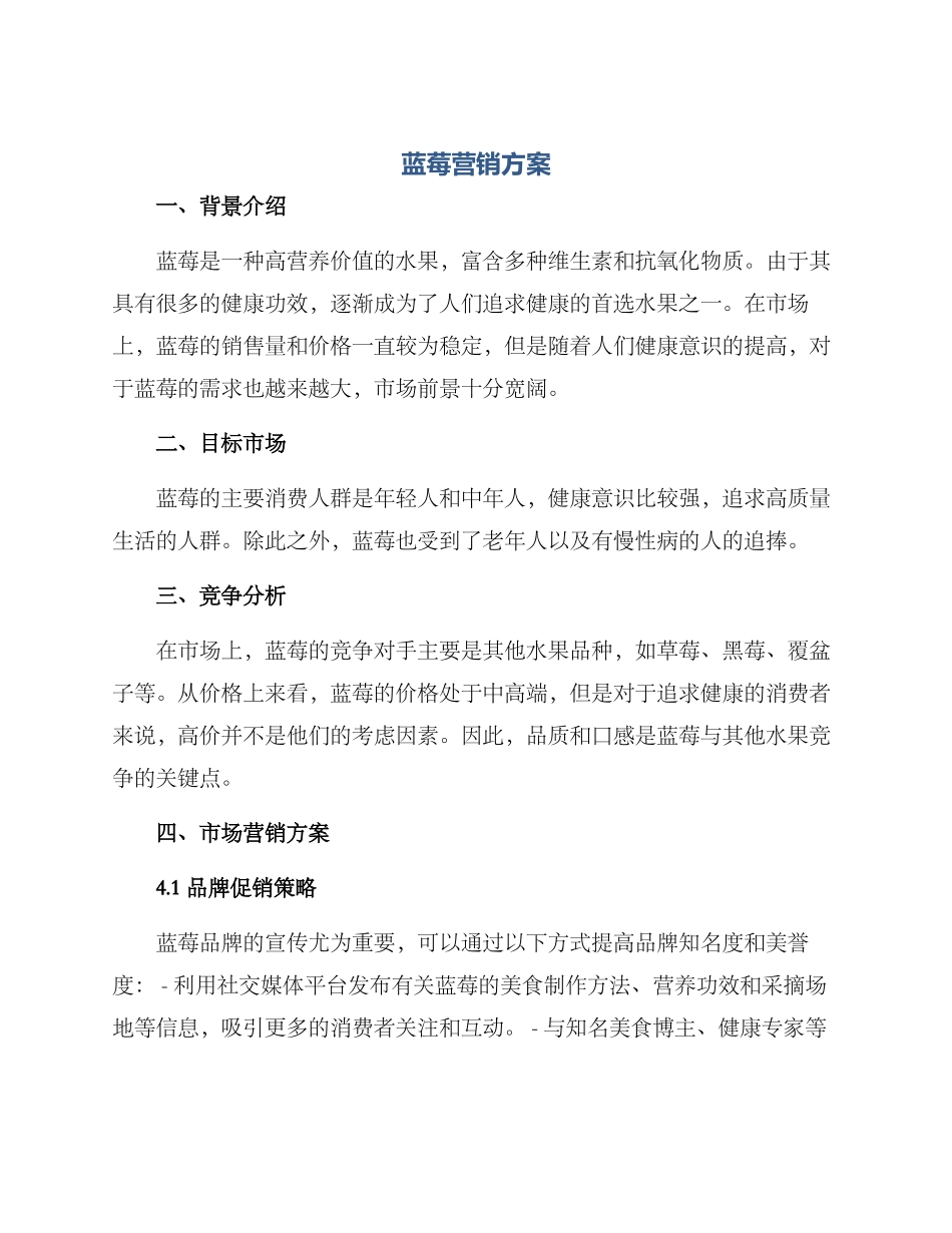 蓝莓营销方案_第1页