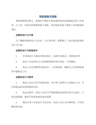 警察督察方案集