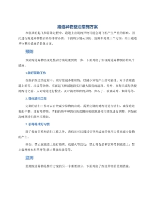 跑道异物整治措施方案