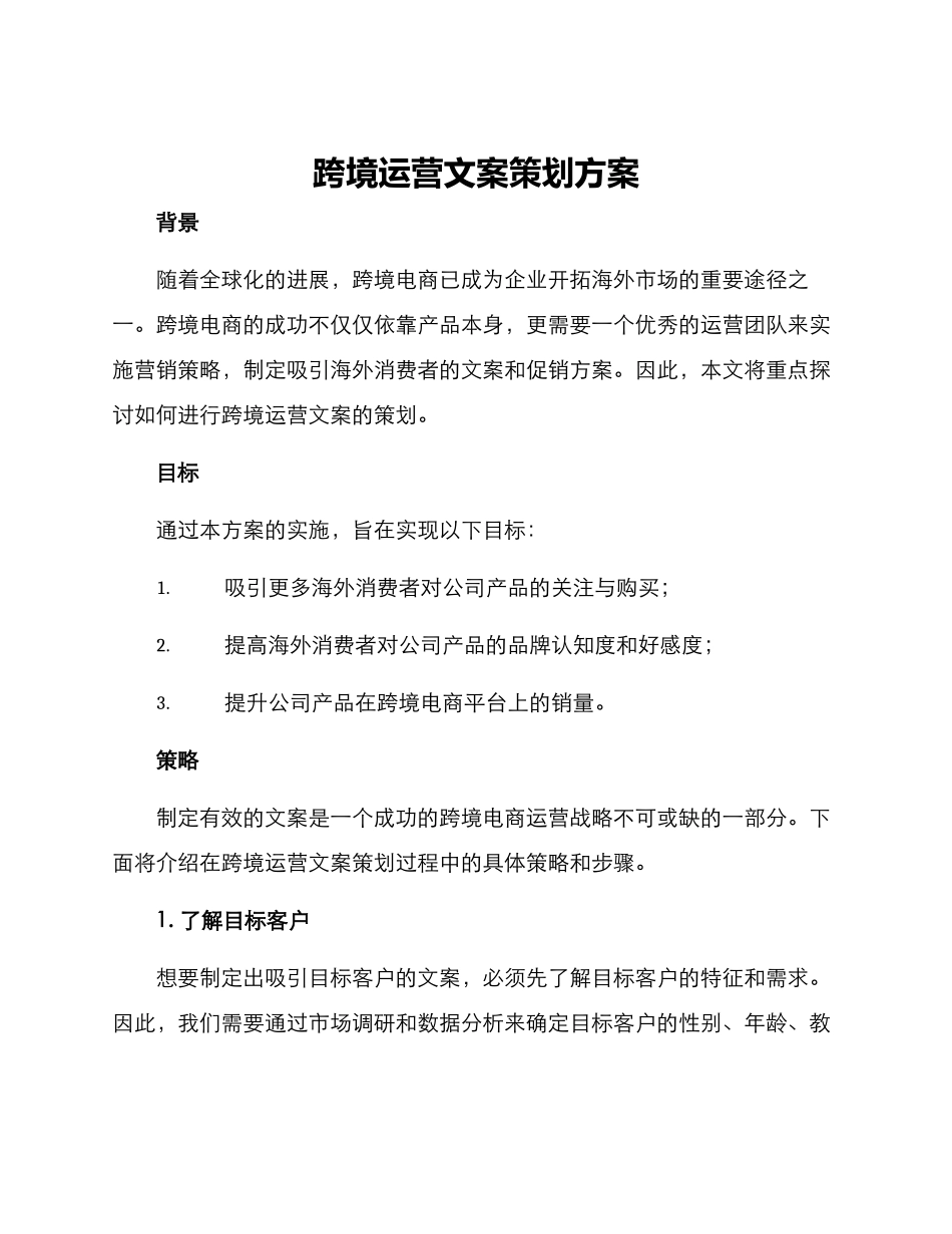 跨境运营文案策划方案_第1页