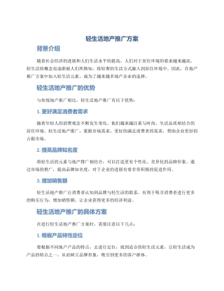 轻生活地产推广方案