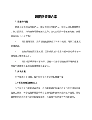 进团队管理方案