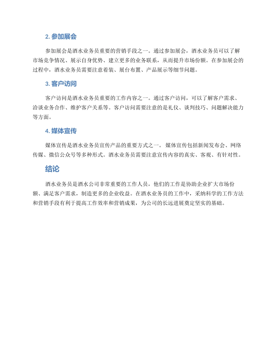 酒水业务员的工作方案_第2页