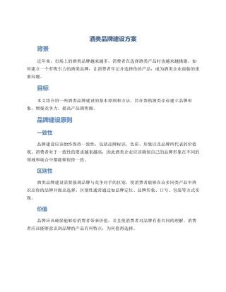 酒类品牌建设方案