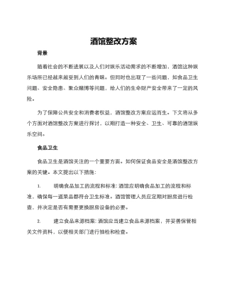 酒馆整改方案