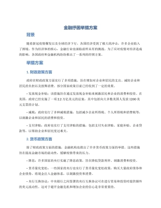 金融纾困举措方案