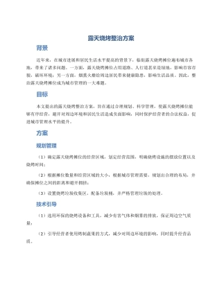 露天烧烤整治方案