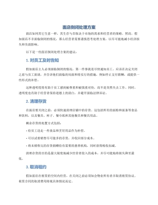 面店倒闭处理方案