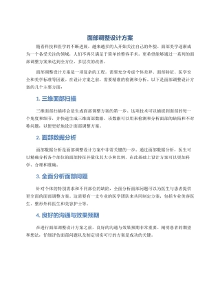 面部调整设计方案