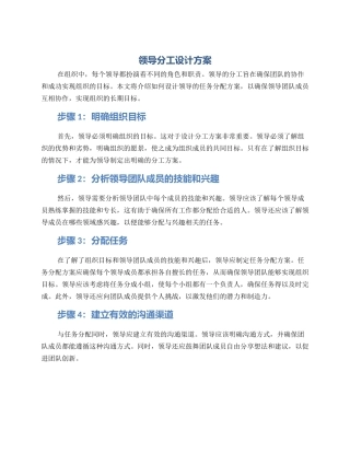 领导分工设计方案