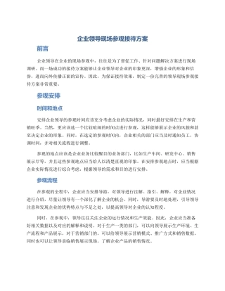 领导现场参观接待方案