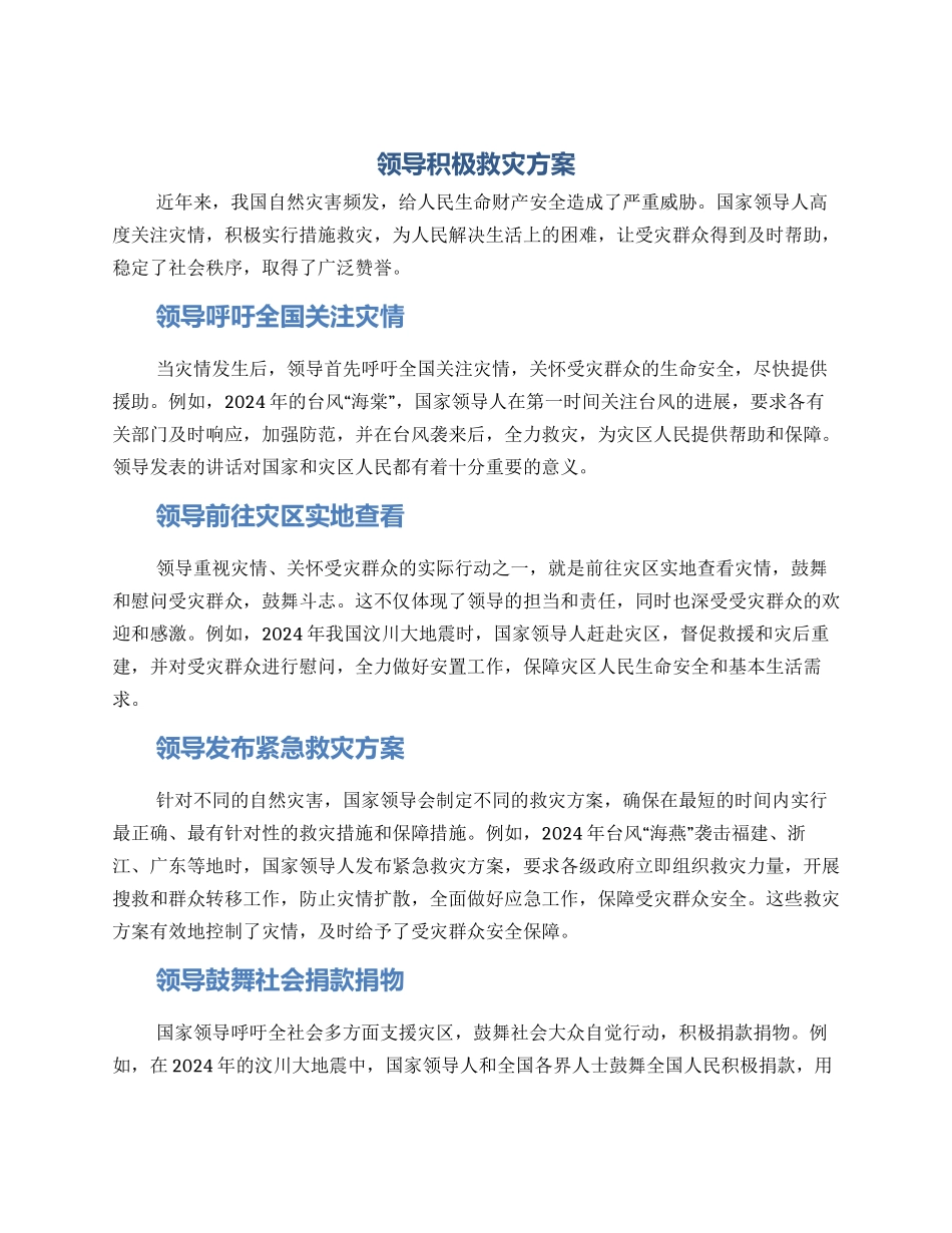 领导积极救灾方案_第1页