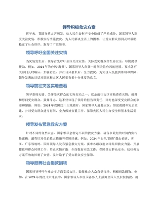 领导积极救灾方案