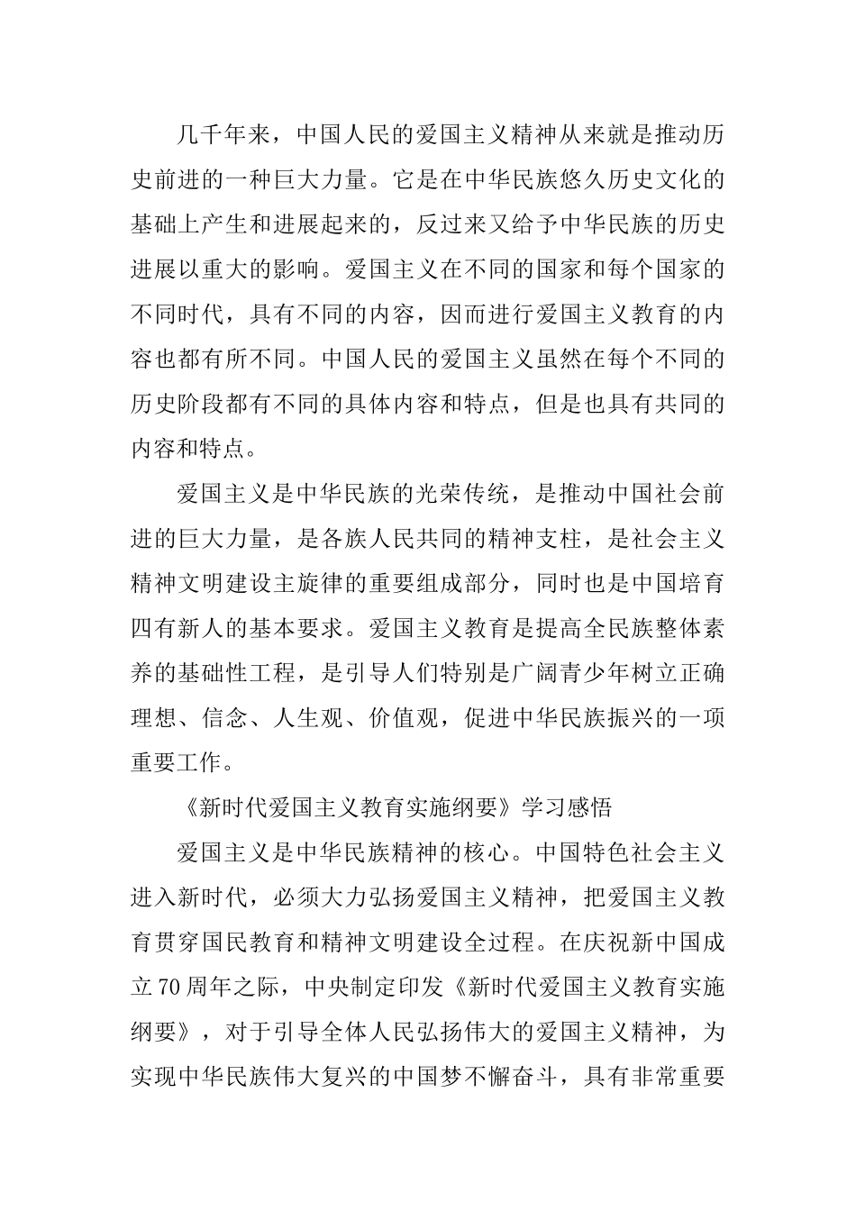 10篇《新时代爱国主义教育实施纲要》学习感悟_第2页