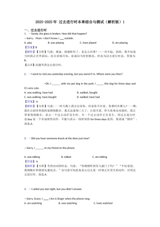 20252025年过去进行时本章综合与测试1