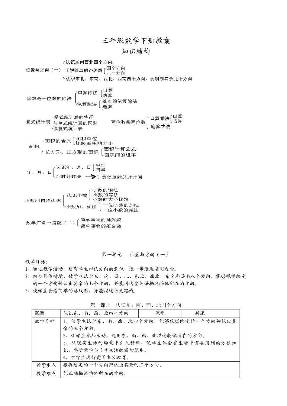 2025三年级数学下册全册教案_第1页