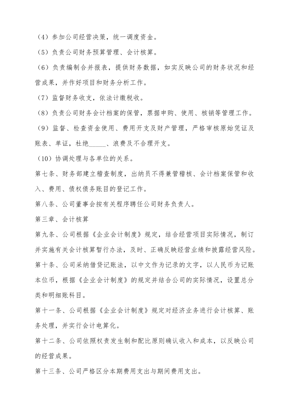 2025公司财务章程范本_第3页