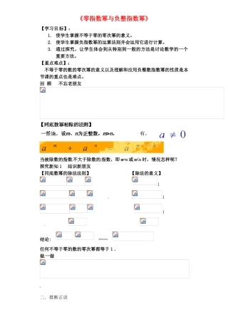 2025六年级数学下册6.4《零指数幂与负整数指数幂》学案