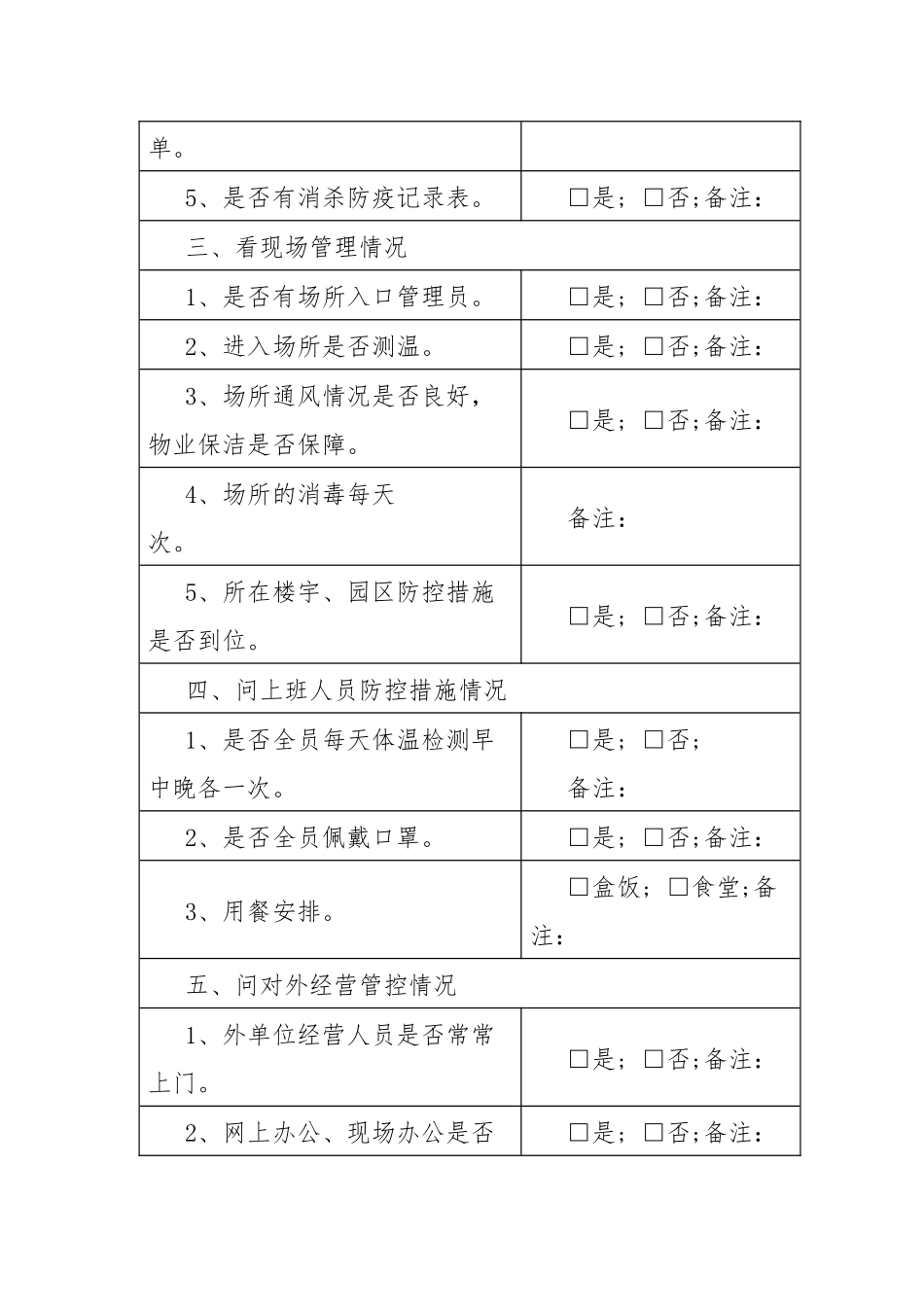 2025复工企业防疫工作督查记录表.dox_第2页