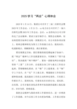 2025学习“两会”心得体会