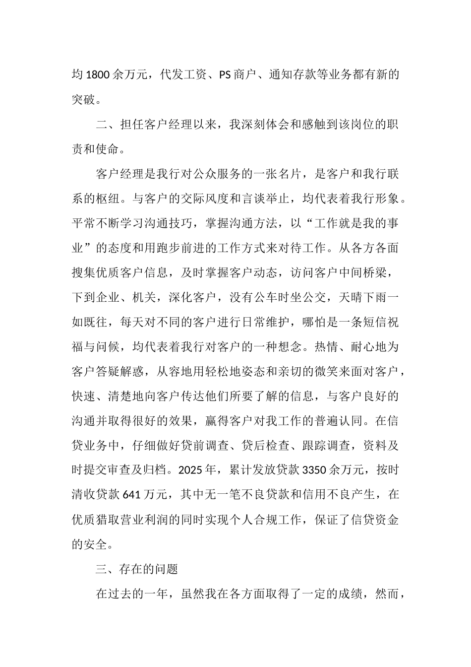 2025客户经理年度工作总结_第2页