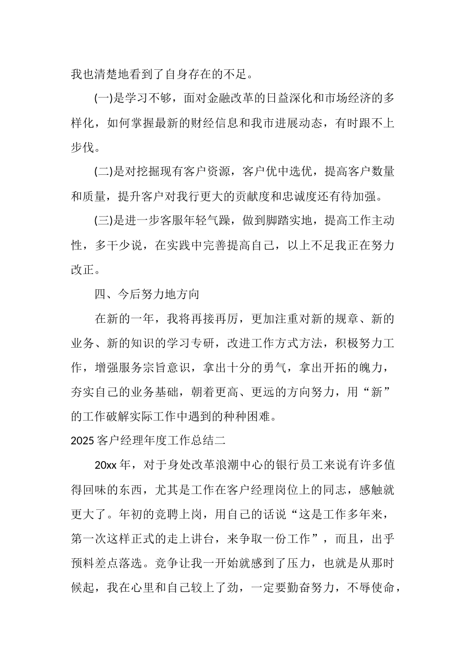 2025客户经理年度工作总结_第3页