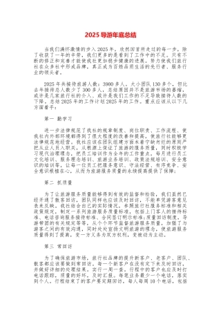 2025导游年底总结