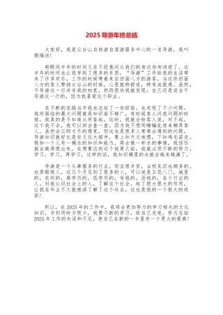 2025导游年终总结