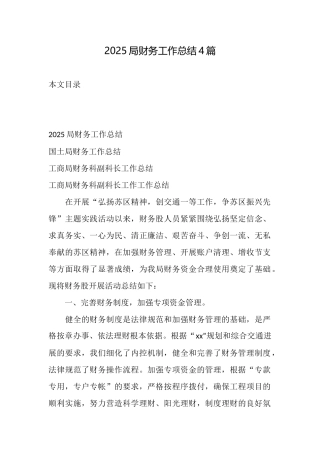 2025局财务工作总结4篇