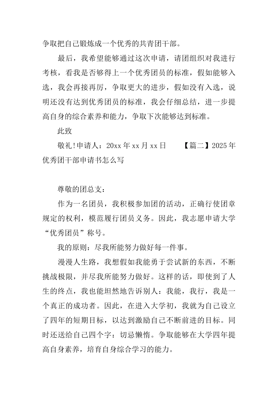 2025年优秀团干部申请书怎么写_第3页