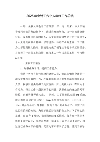 2025年会计工作个人年终工作总结