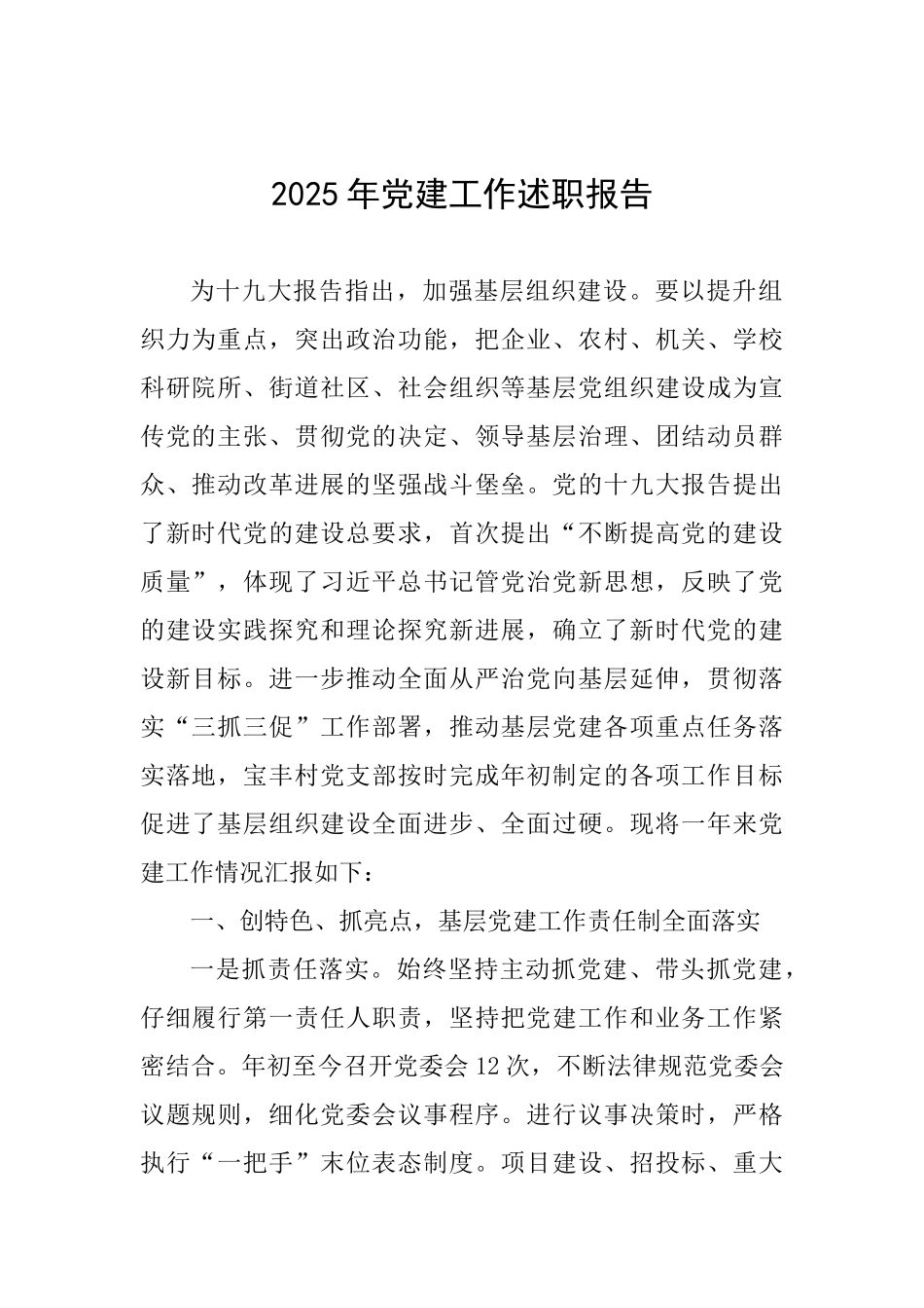 2025年党建工作述职报告-_第1页