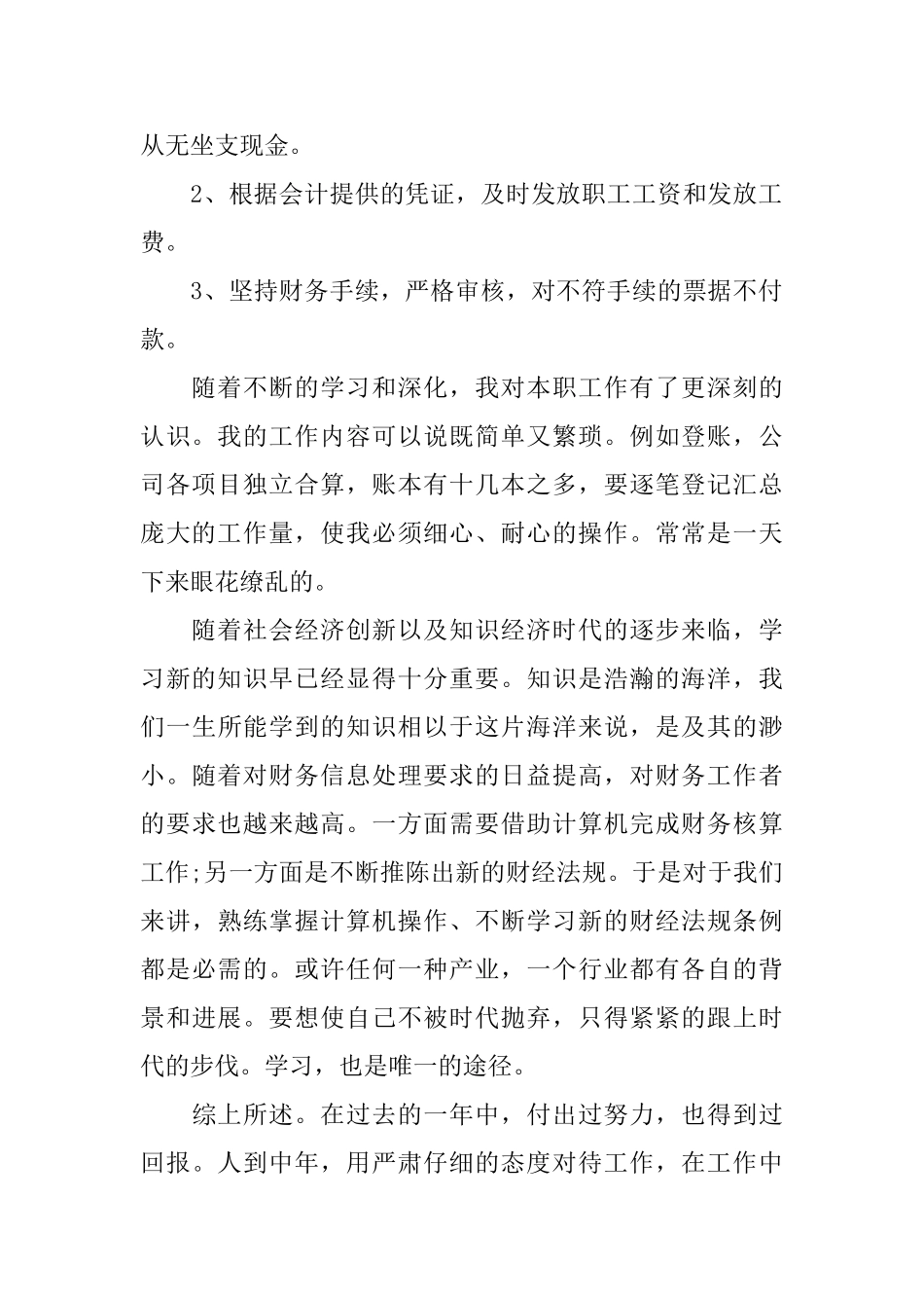 2025年出纳个人工作总结_第2页