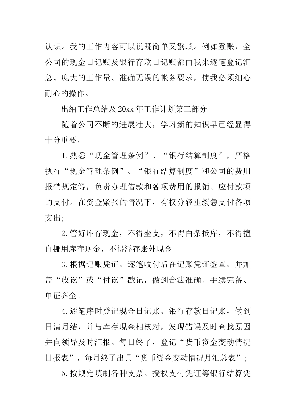 2025年出纳工作总结与计划范例_第2页