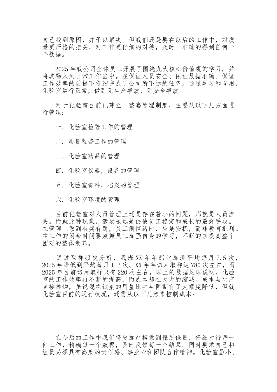 2025年化验室工作总结_第2页