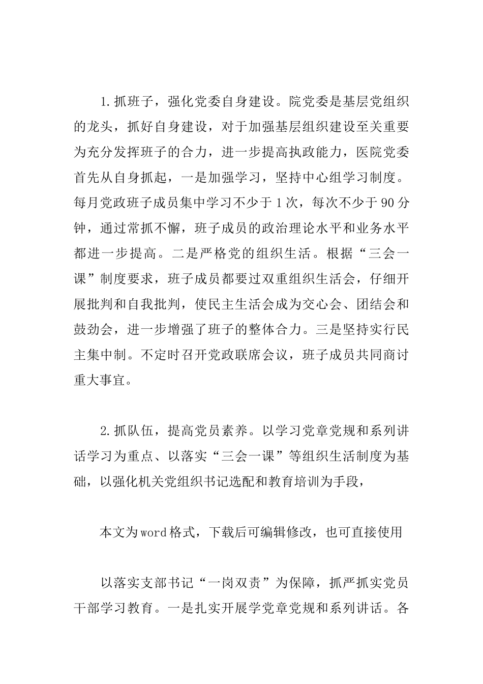 2025年医院党支部工作总结_第2页